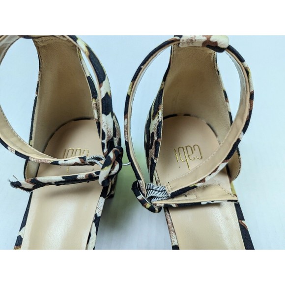 Cabi Kiki #6020 Women’s US 8.5 UK 7 Leopard Brown Closed Toe Heels Ankle Buckle - Picture 7 of 12